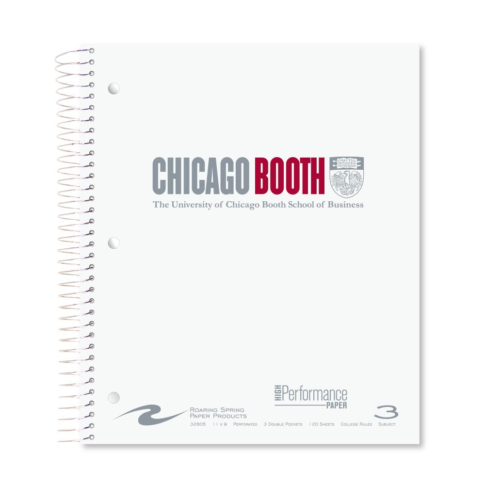 Roaring Premium 3 Subject Notebook 8.5x11 College Ruled  20lb Paper Pressboard Foil Cover