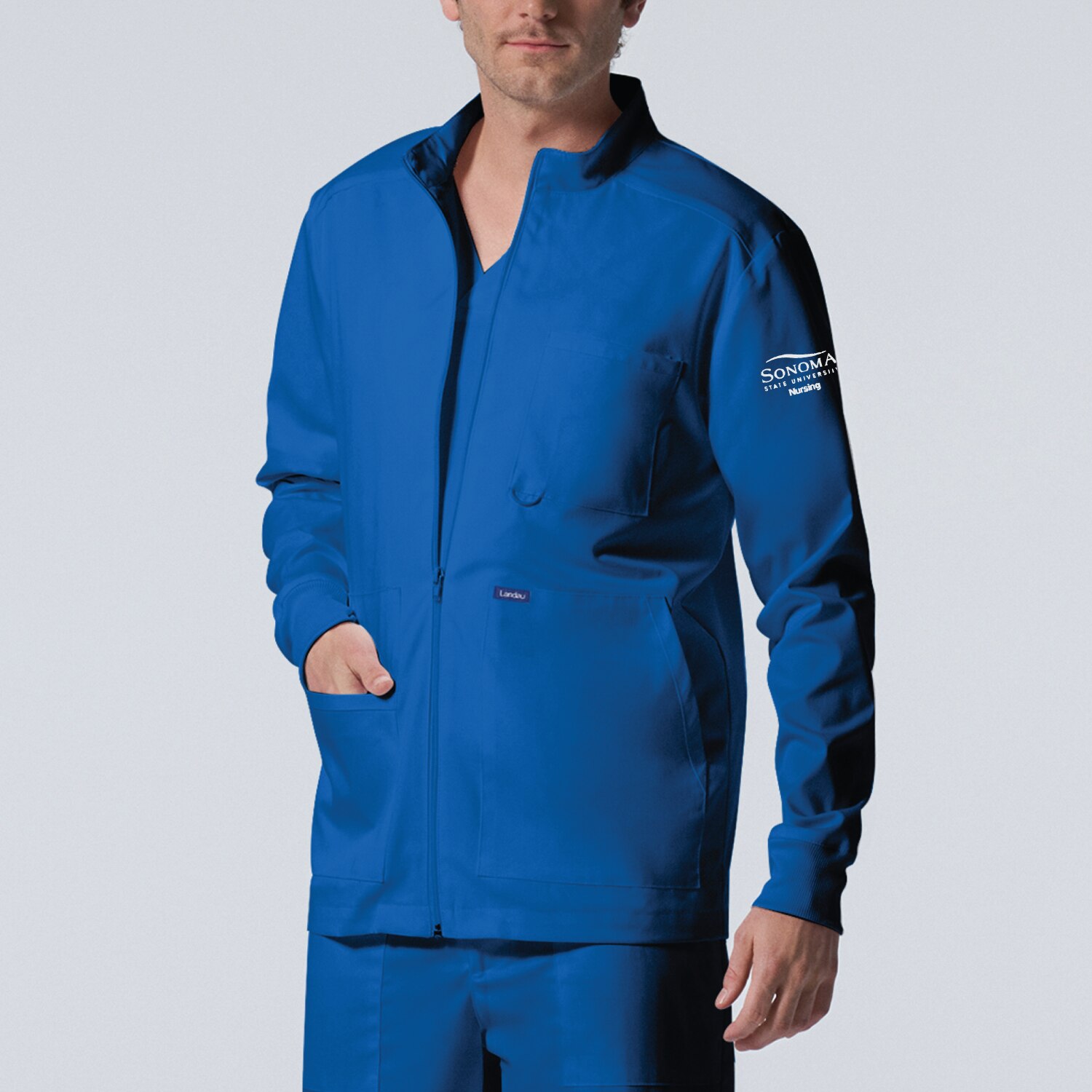 Proflex Mens Zip Front Scrub Jacket (LJ702 Logoed)