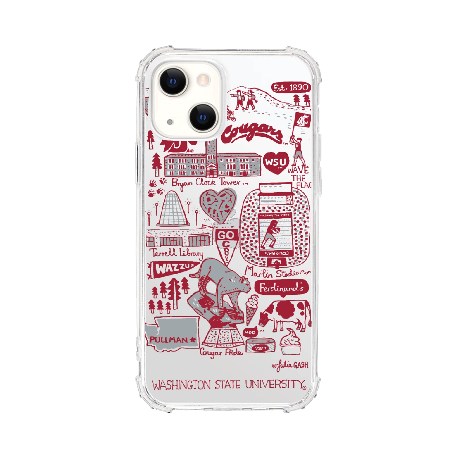 Washington State University, Tough Edge Phone Case, Julia Gash Cityscape - iPhone 14