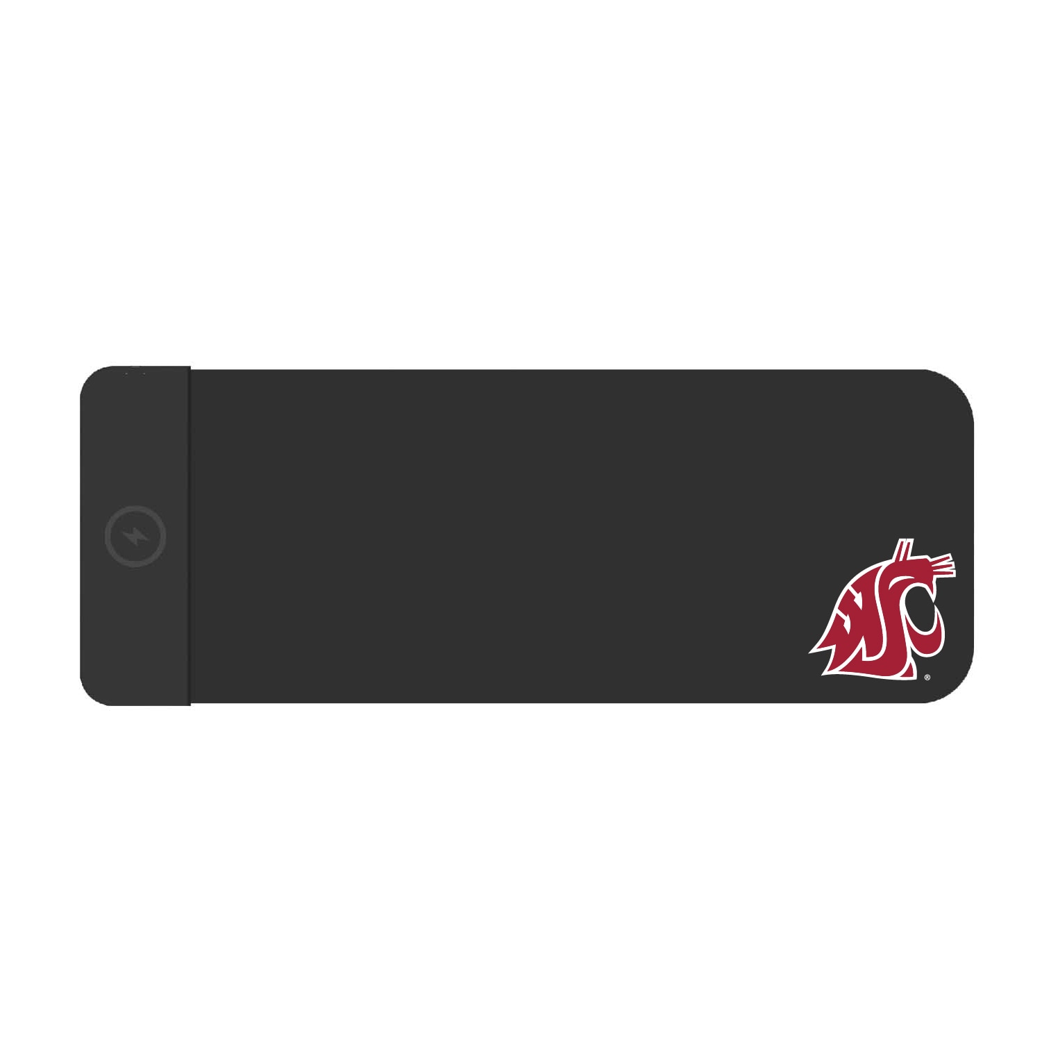 Washington State University Cloth Wireless Charging Desk Mat, Black, Classic V1