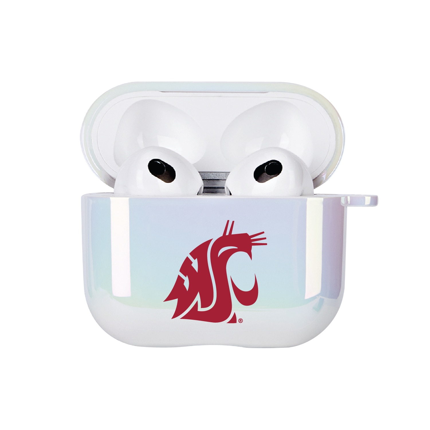 Washington State University - Airpod 3rd Gen Case (TPU), Iridescent White, Classic V1