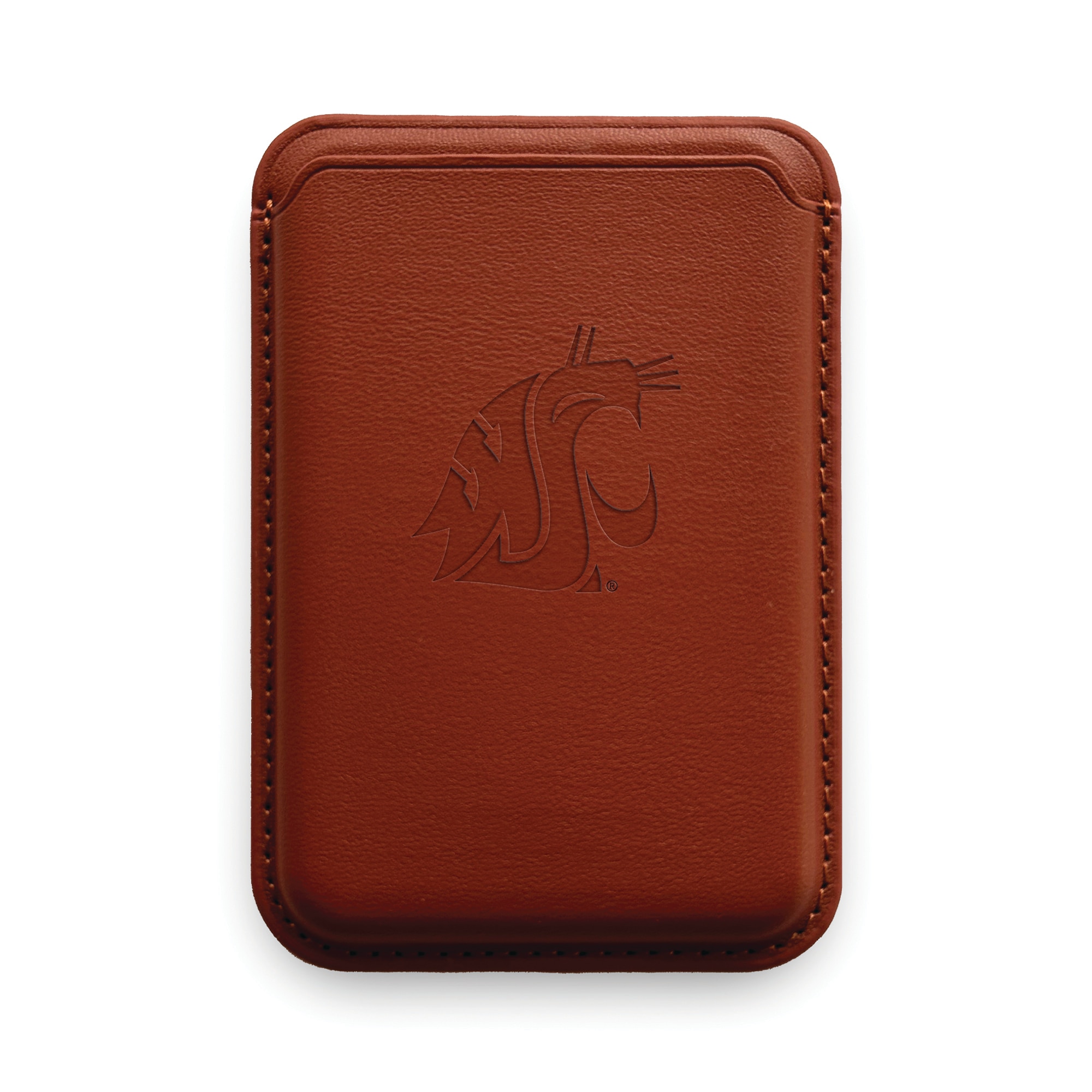 Monaco Leather Cellphone ID wallet with MagSafe Mahogany