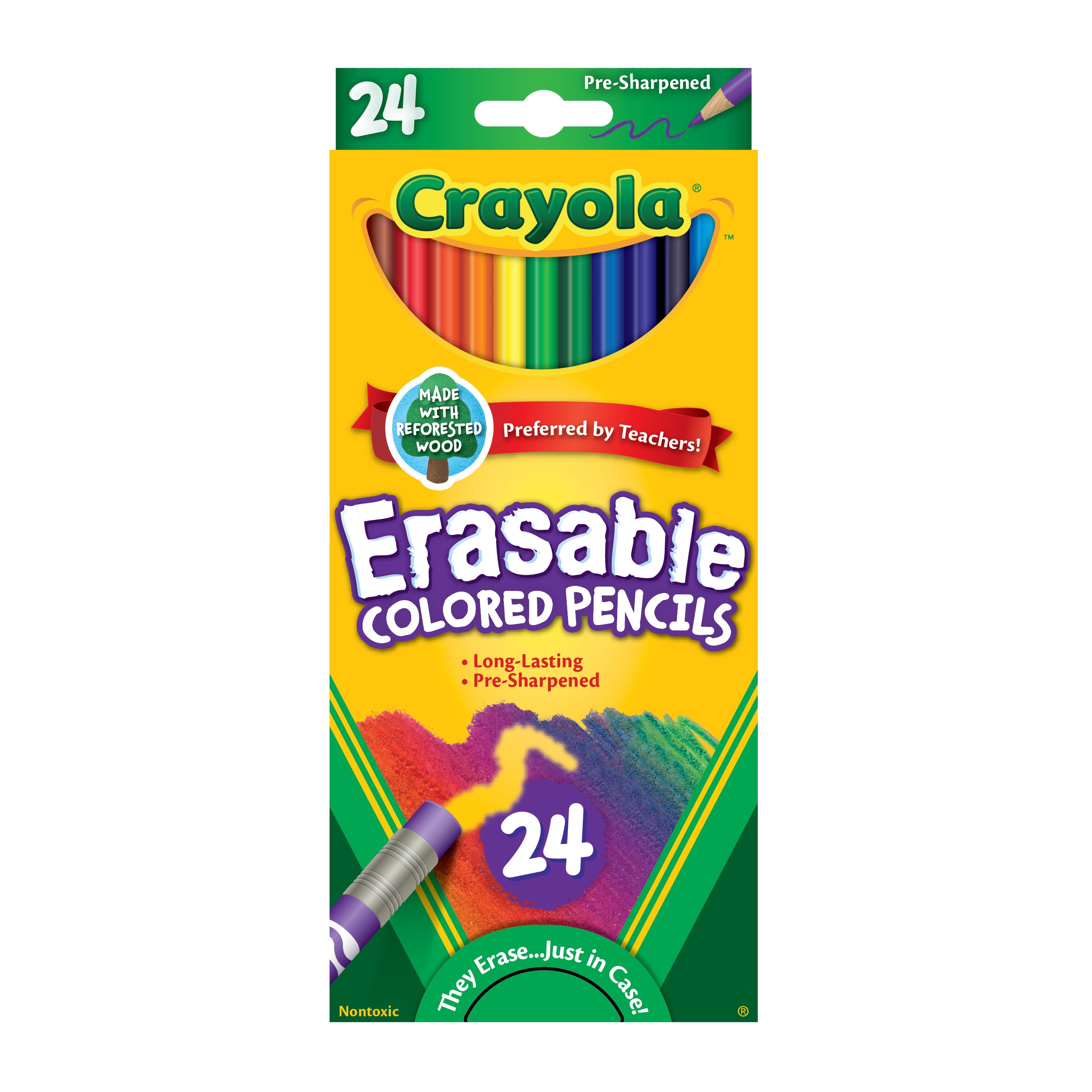 Crayola Erasable Colored Pencil Set, 24-Colors