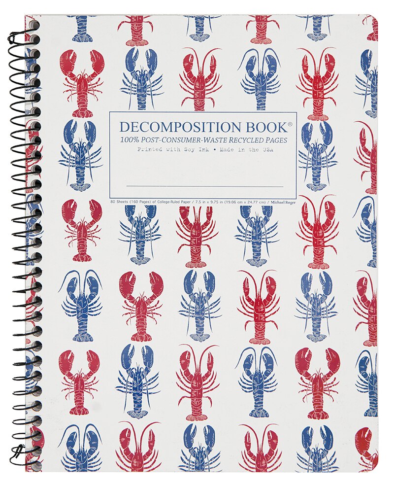 Lobsters Coilbound Decomposition Book (lined, 7.5 x 9.75")
