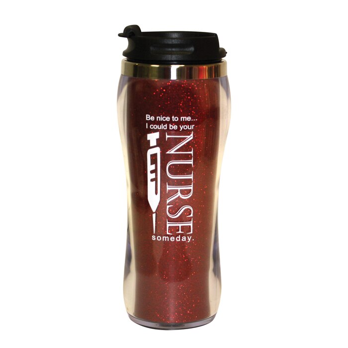 Nurse's Be Nice Glitter Tumbler