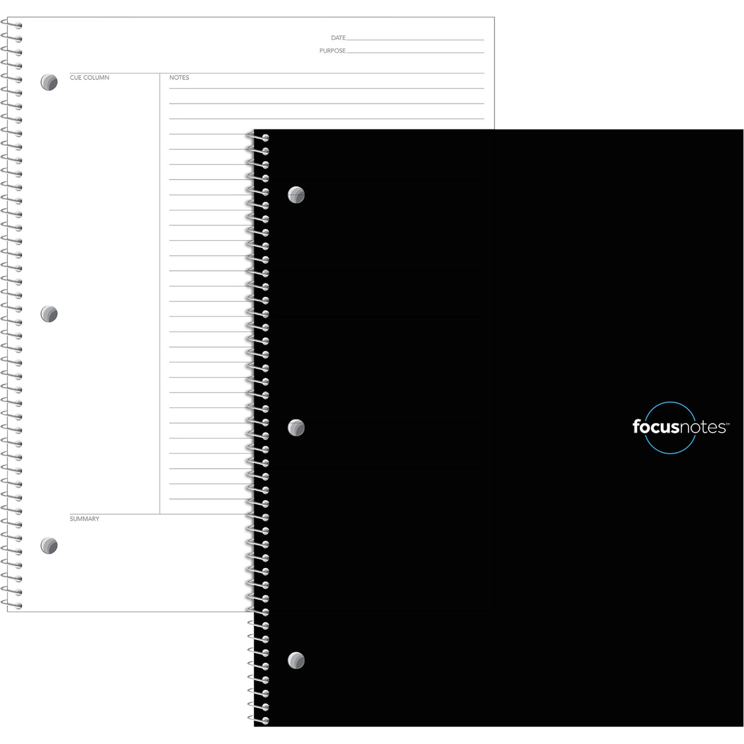 TOPS FocusNotes Wirebound Notebook, 1-Subject/Cornell Ruled, 9.5x11in, 200 Sheet