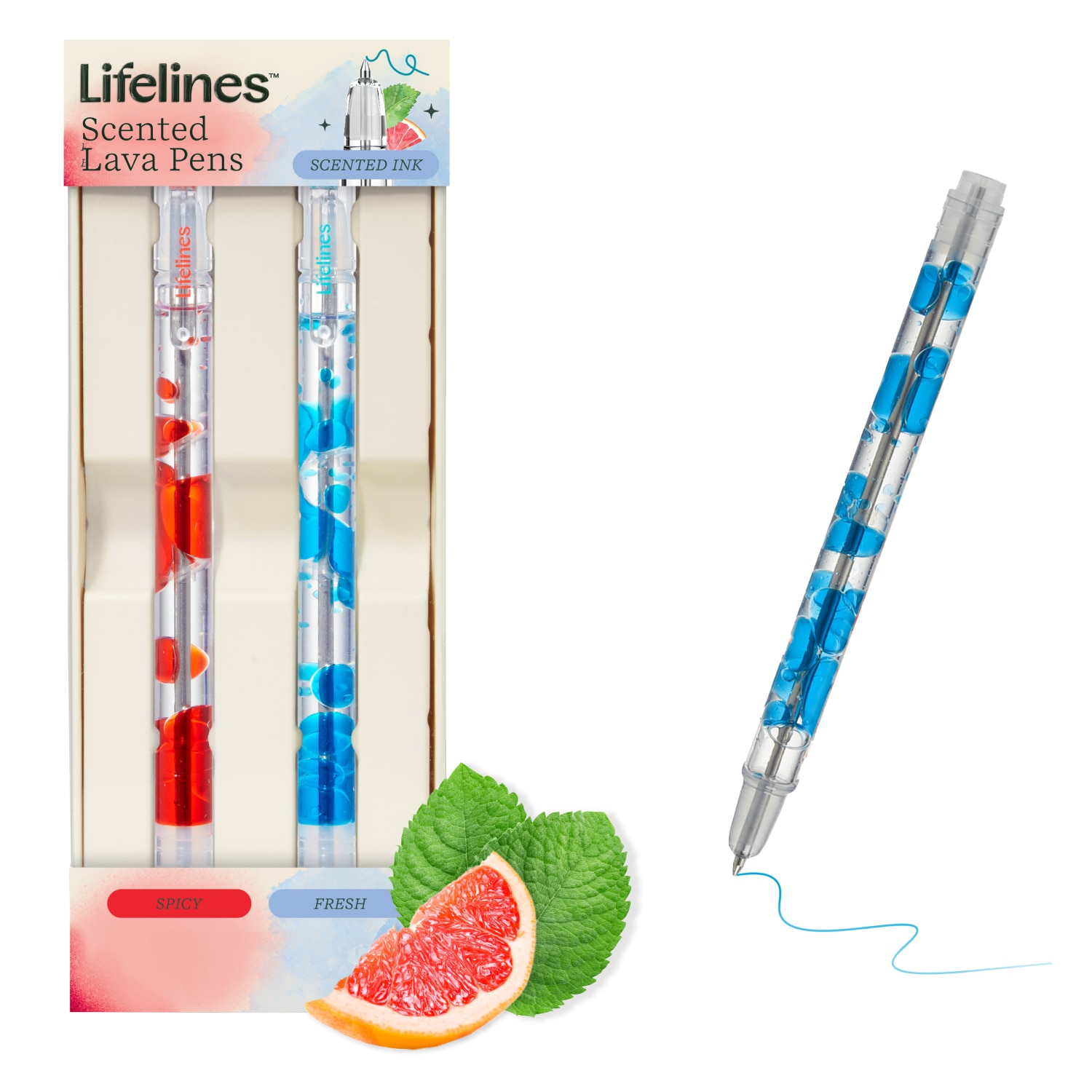 Lifelines Scented Lava Pen Set- 2-pack - Blue/ Red