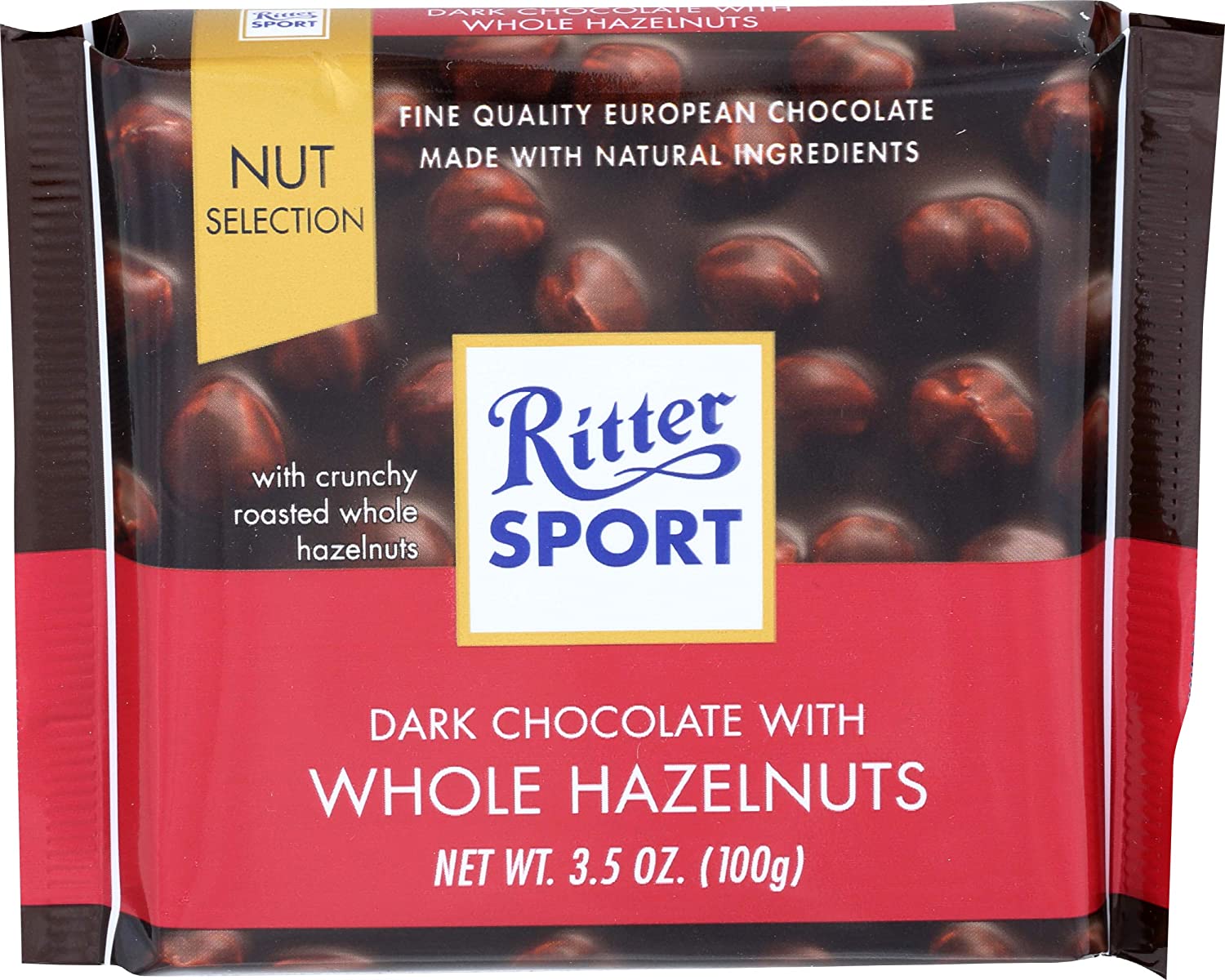 Ritter Sport - Dark Chocolate with Whole Hazelnuts Bar 3.5oz