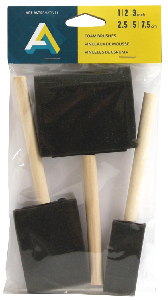 Art Alternatives Foam Brush Set, 3 Brushes