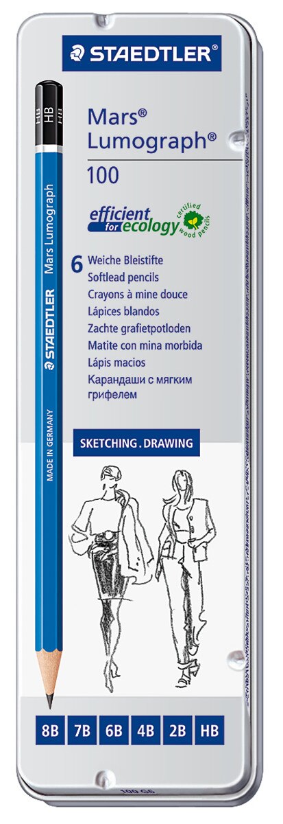 Staedtler Mars Lumograph Drawing and Sketching Pencils Set of 6