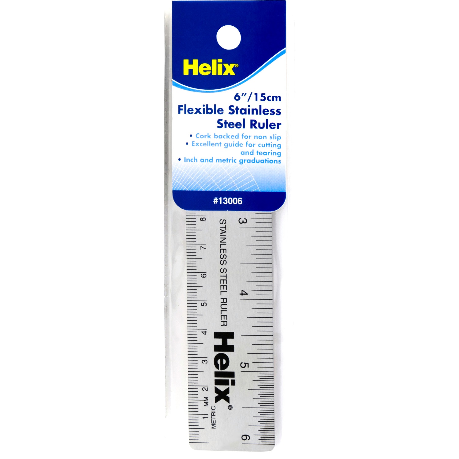 Helix Stainless Steel Ruler, 6"