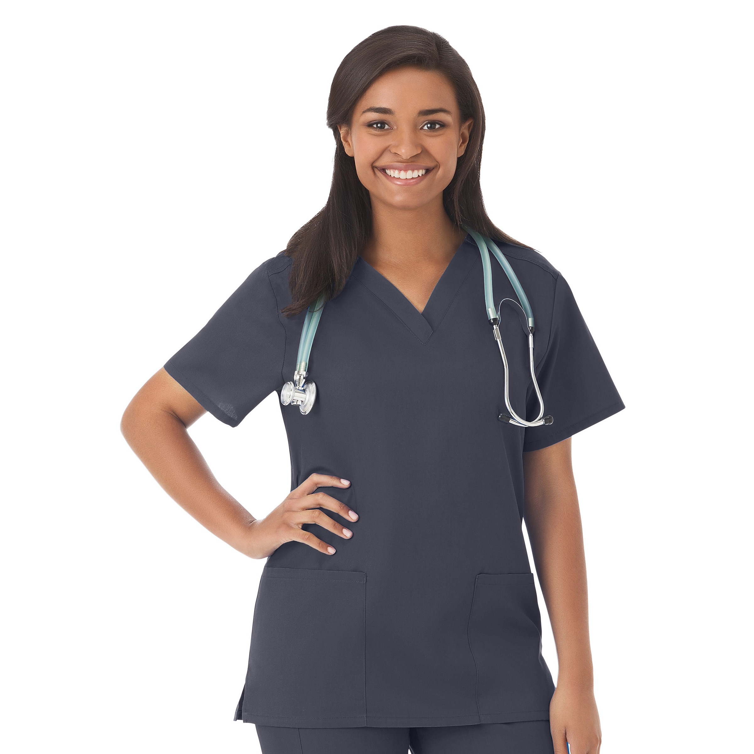 Ladies 2 Pocket V-Neck Scrub Top