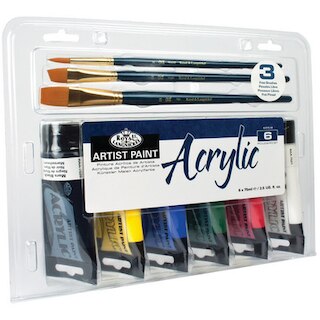ACRYLIC MULTI PK 6X75ML W/BRSH
