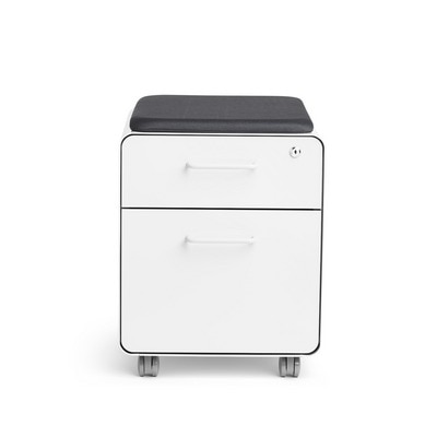 White Mini Stow 2-Drawer File Cabinet, Rolling