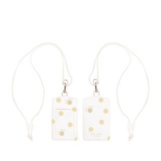 Kate Spade New York ID Holder Gold Dot With Script