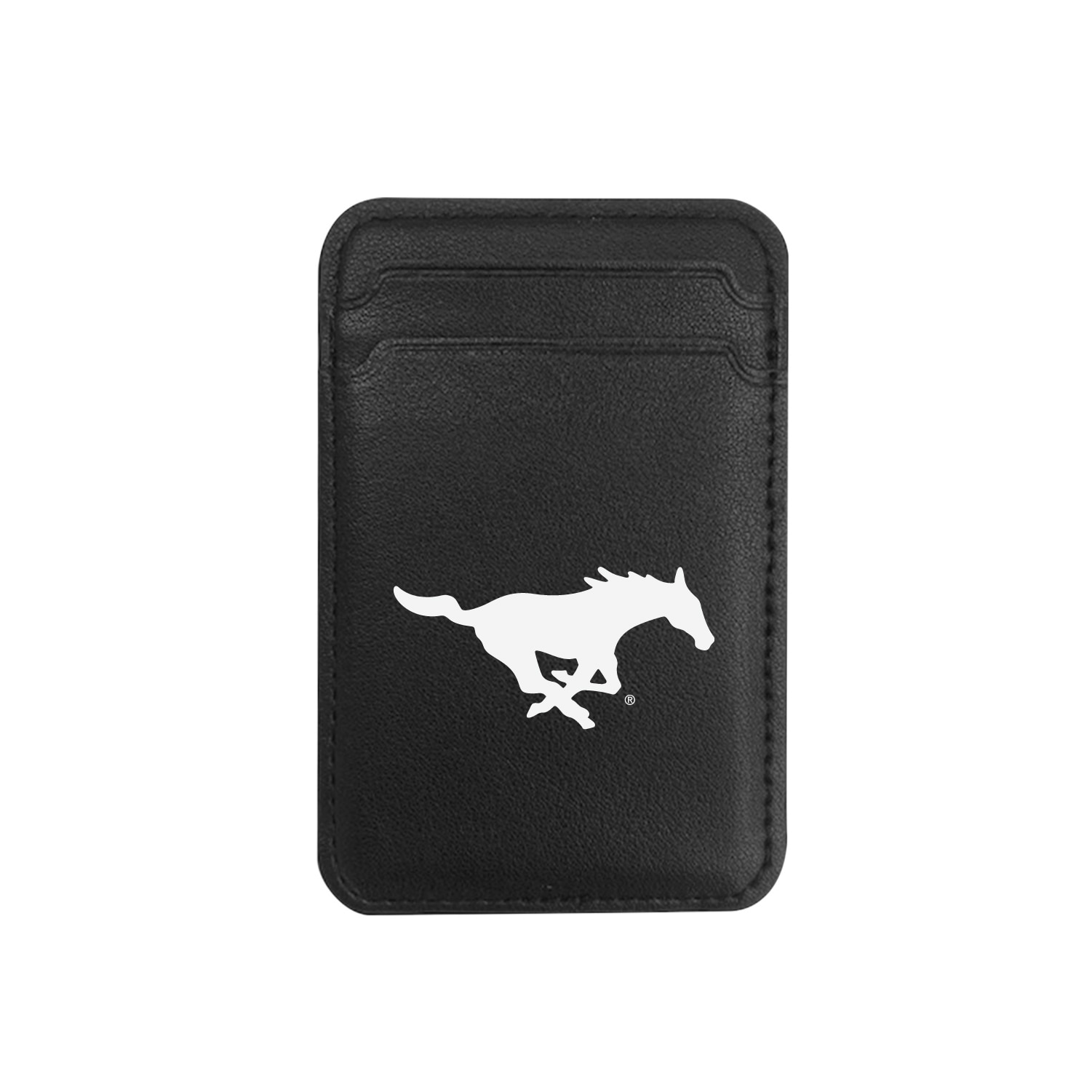 Southern Methodist University - Leather Wallet Sleeve (Top Load, Mag Safe), Black, Classic V1