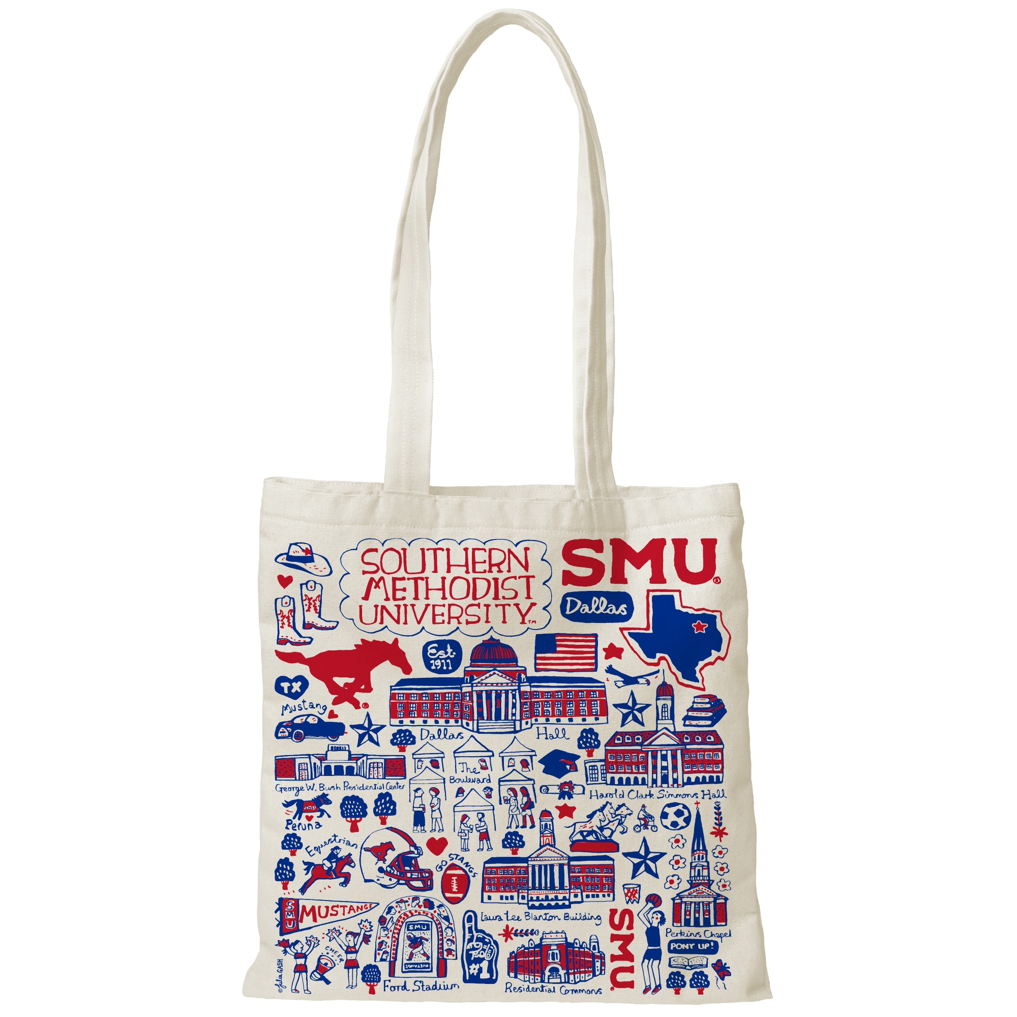 SMU Southern Methodist University Julia Gash Tote canvas Backpacks and Bags