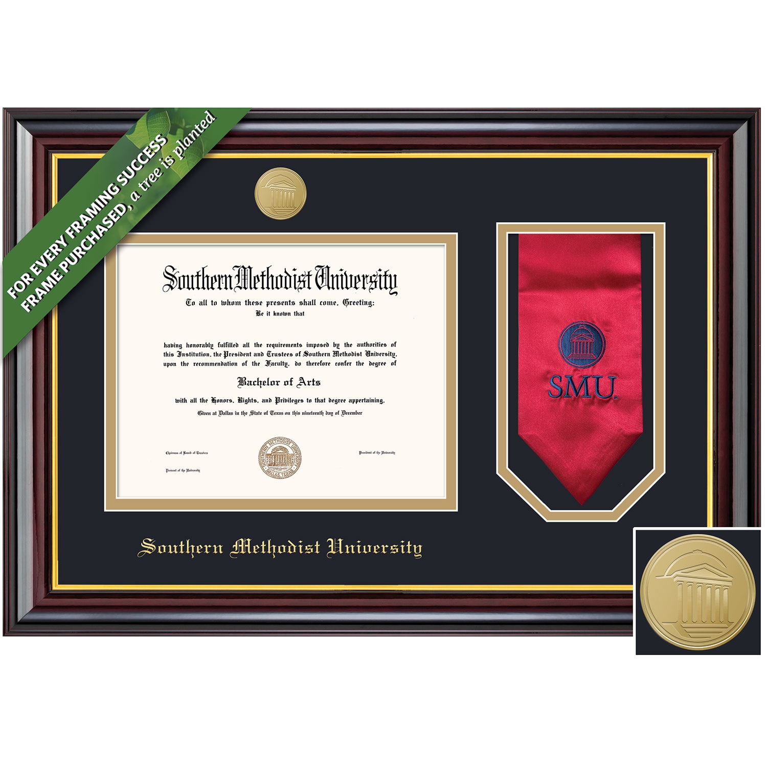 Framing Success 8.5 x 11 Windsor Gold Medallion Bachelors Diploma/Stole Frame