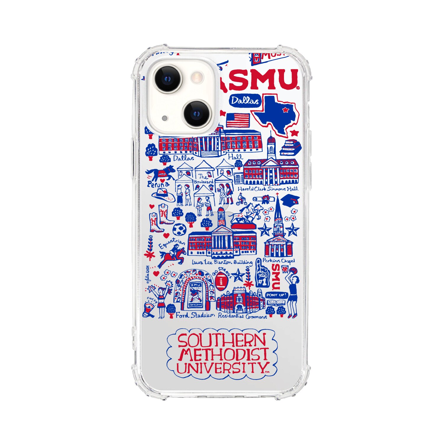 Southern Methodist University, Tough Edge Phone Case, Julia Gash Cityscape - iPhone 13