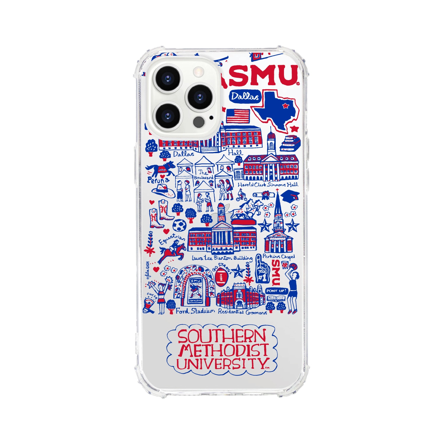 Southern Methodist University, Tough Edge Phone Case, Julia Gash Cityscape - iPhone 13 Pro