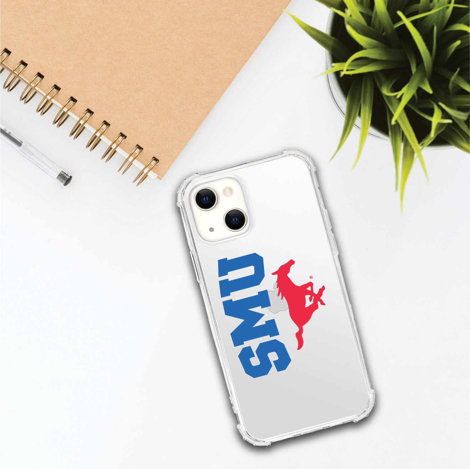 Southern Methodist University Mustangs Clear Tough Edge Phone Case, Classic- iPhone 13