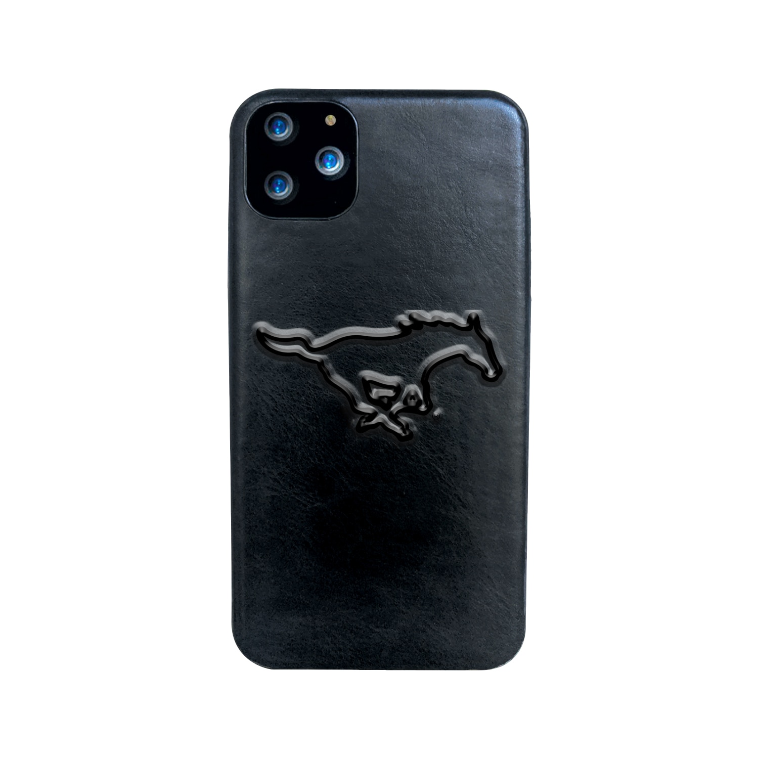 Southern Methodist University V2 - Leather Shell Phone Case, Black, Alumni V2 - iPhone 13 Pro