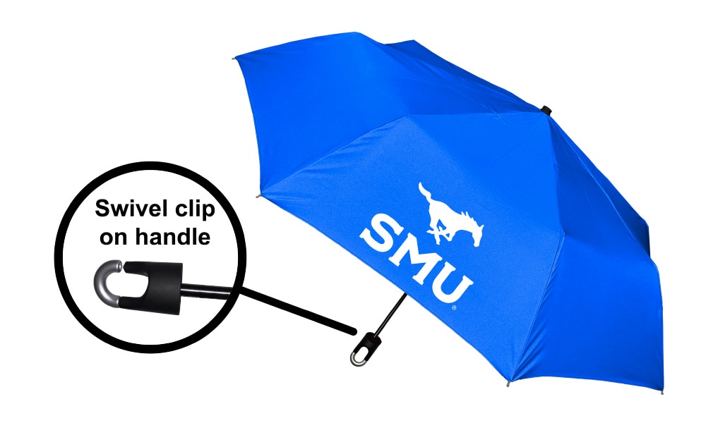 Storm Clip Mini Folding Emblematic Solid Umbrella 42" Coverage
