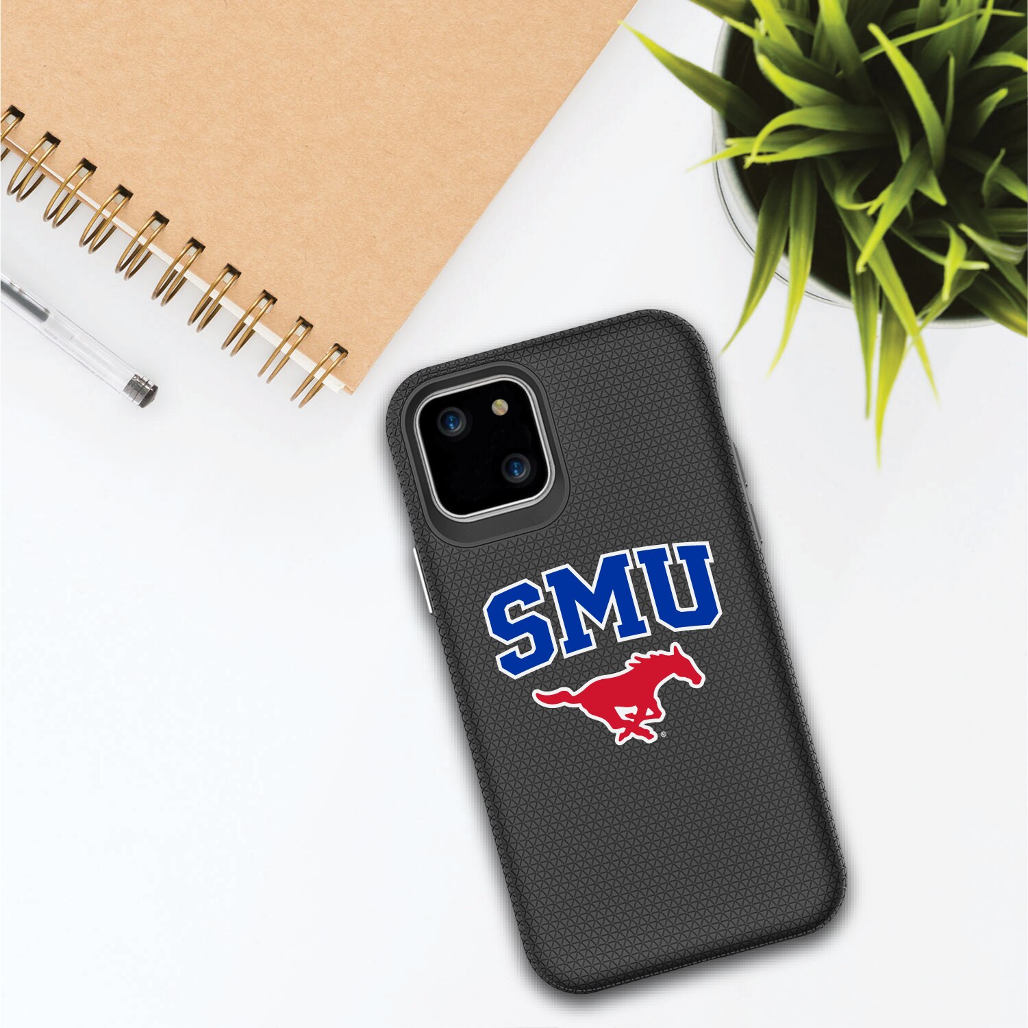 Southern Methodist University Mustangs Black Tough Shell Phone Case,  Classic- iPhone 13
