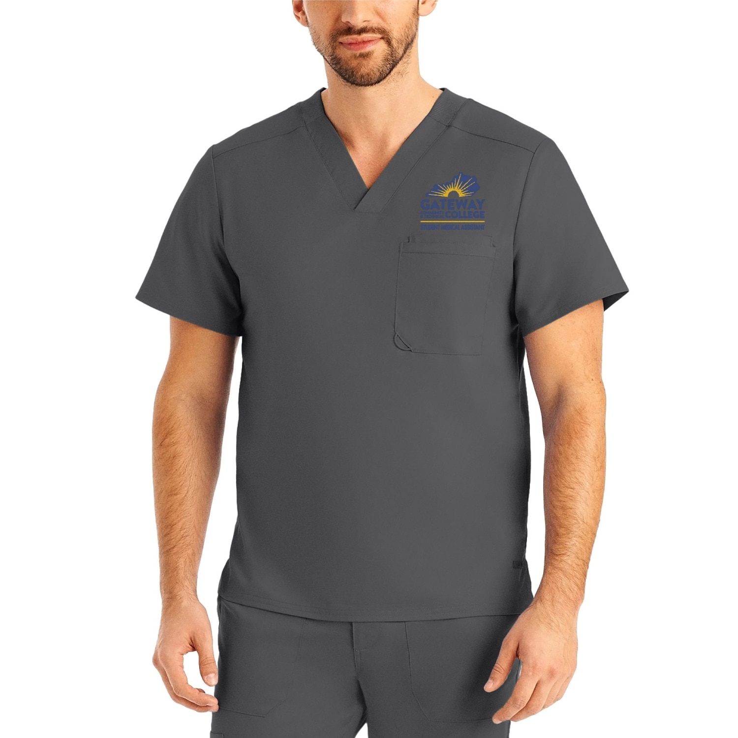 ProFlex Mens 2-Pocket V-Neck Scrub Top (LT108 Logoed)