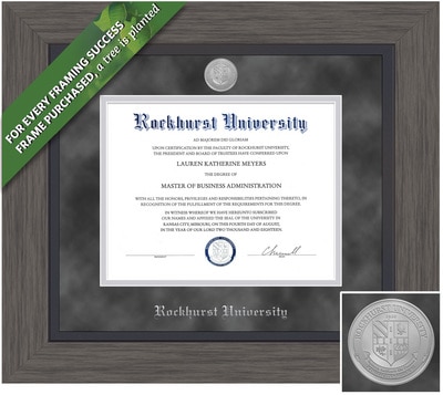 Framing Success 8.5 x 11 Greystone Silver Medallion Bachelors, Masters, PhD Diploma Frame