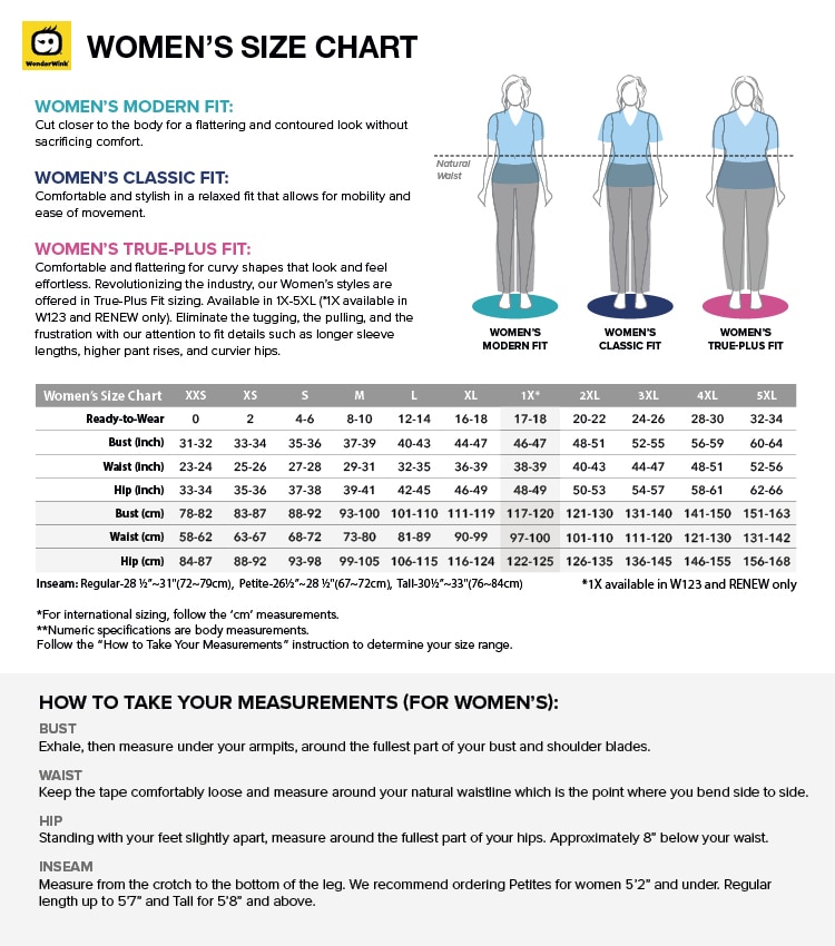 WonderWink W123 Women's Flat Front Double Cargo Scrub Pant, 5155 Tall