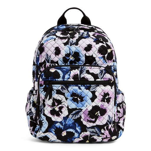 Vera Bradley Iconic Campus Backpack:  Plum Pansies