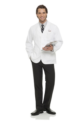 Men's Three Button Closure Consultation 303/4" Lab Coat (Twill) (Long Sizes)