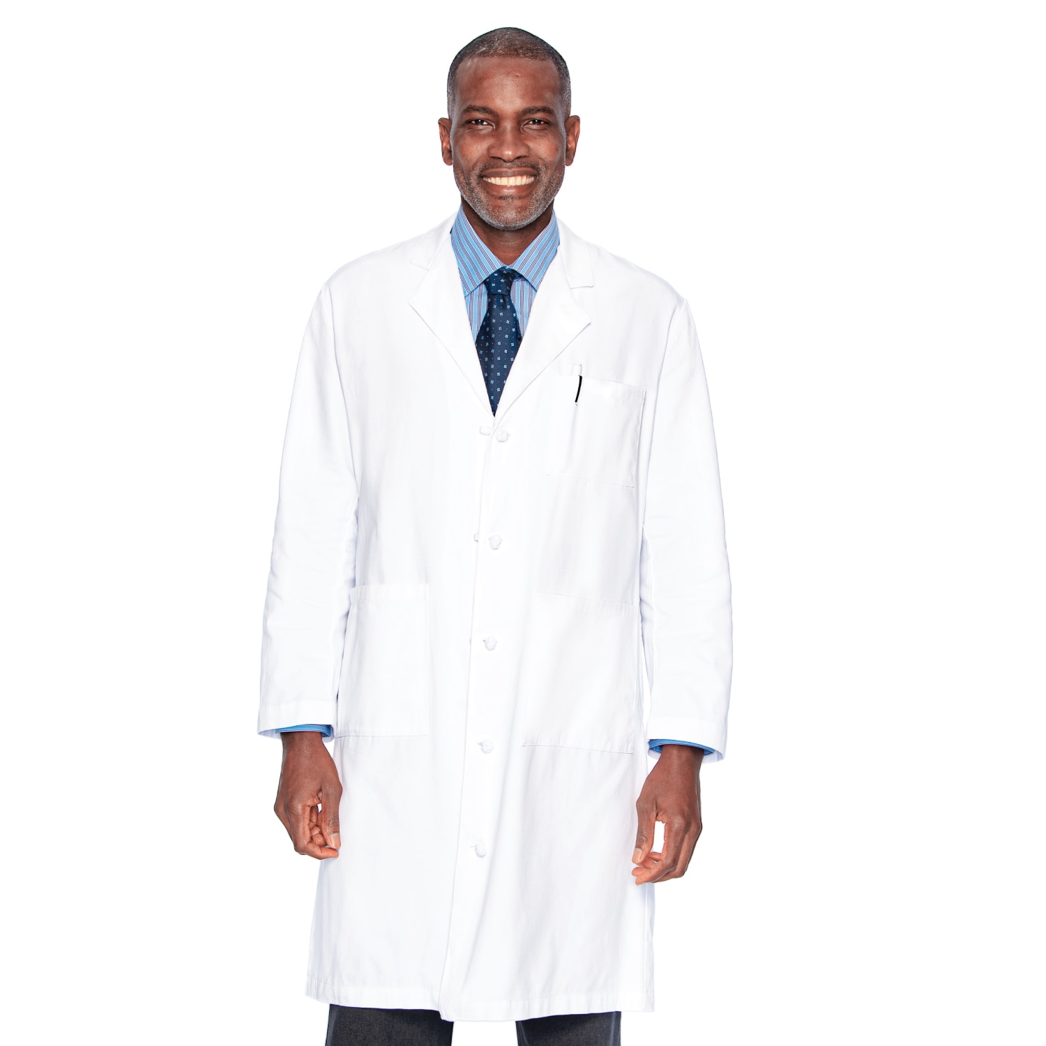 Landau Men's 3-Pocket Full-Length Lab Coat (Long Sizes)