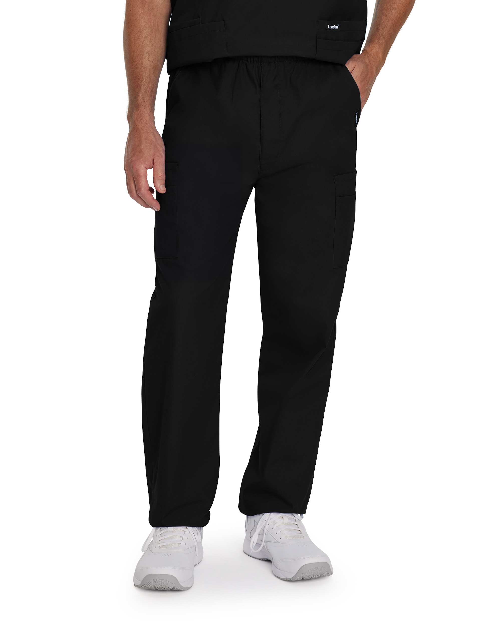 Landau Essentials Men's Straight-Leg Cargo Scrub Pants