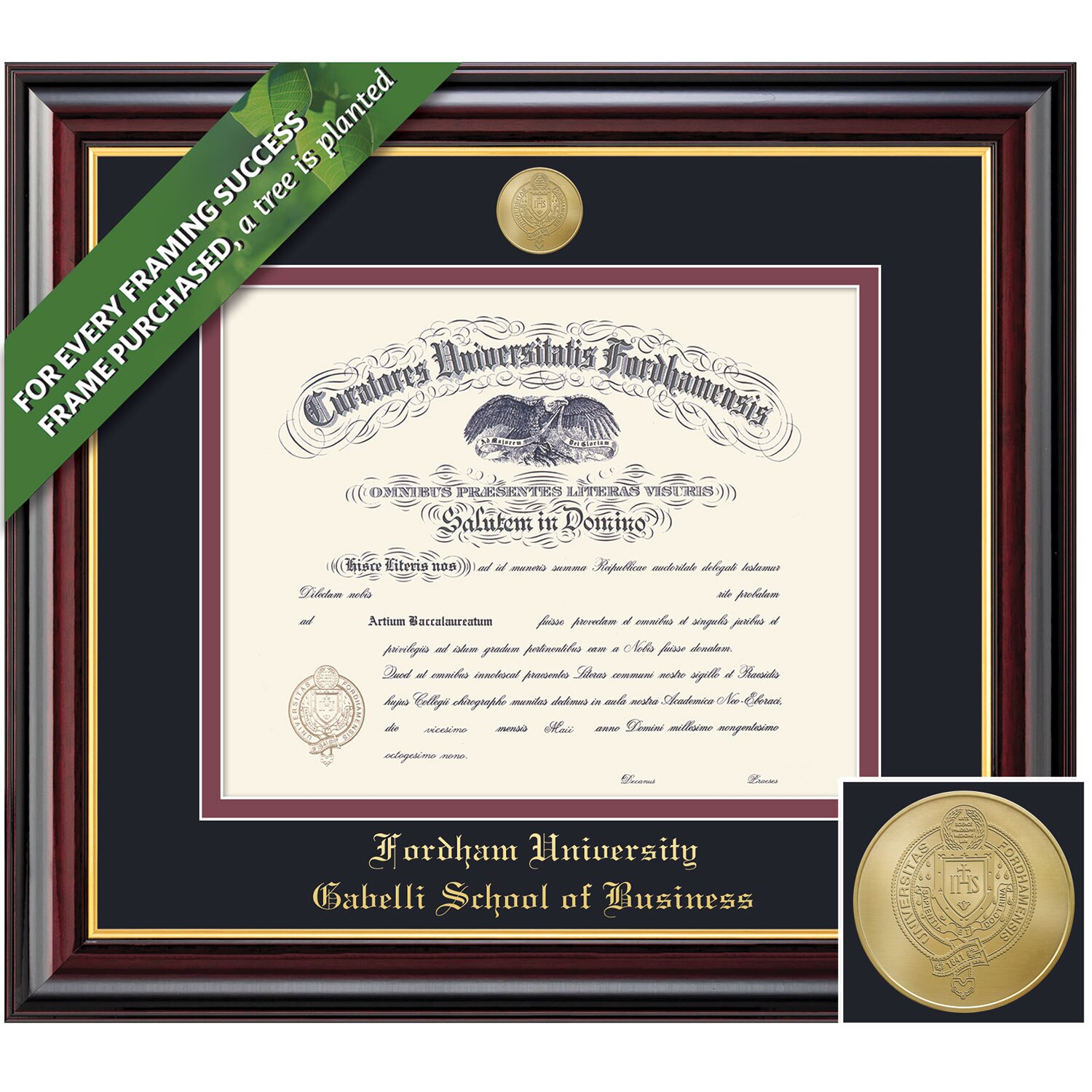 Framing Success 10 x 13 Windsor Gold Medallion Business Diploma Frame