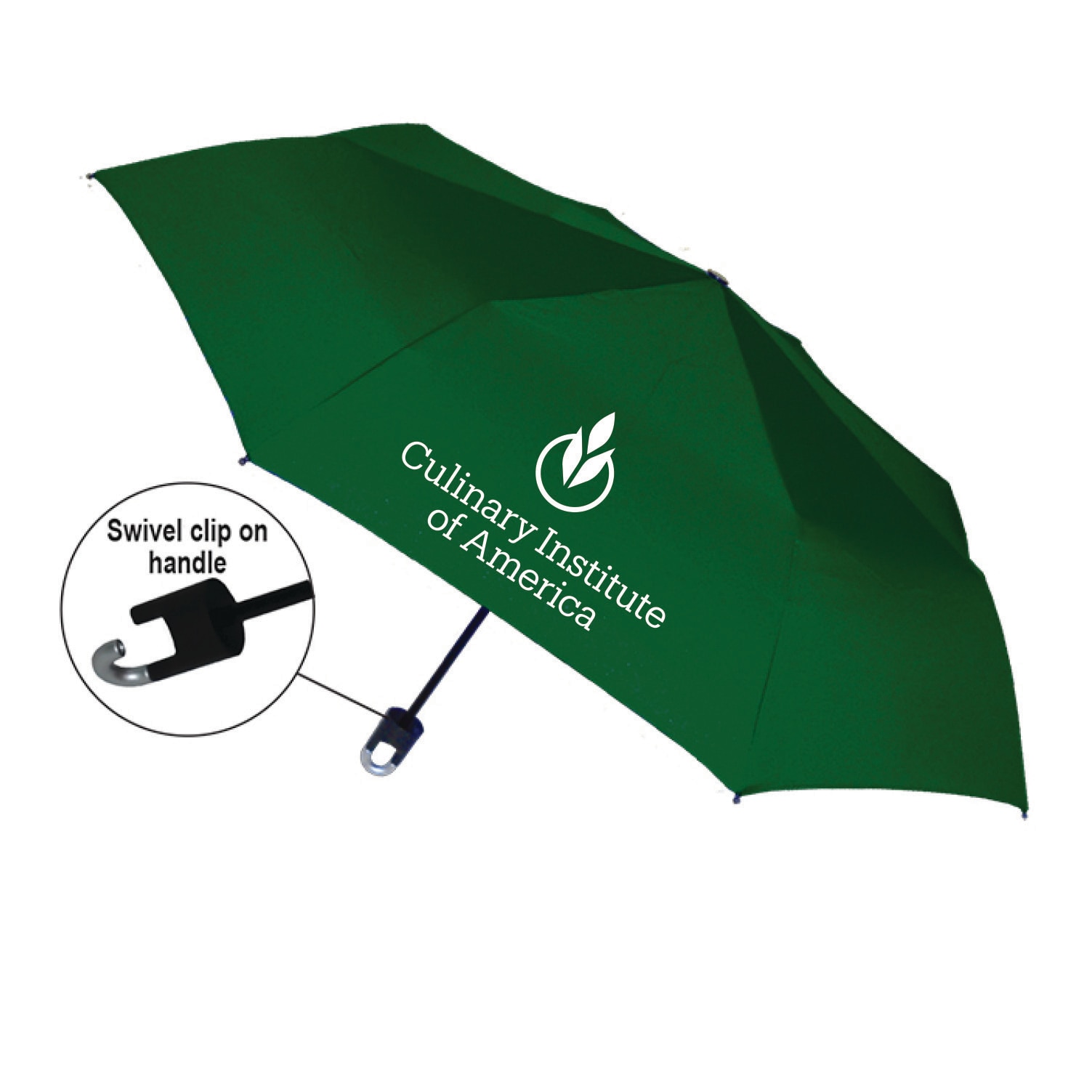 "Storm Clip" Mini Folding Emblematic Solid Umbrella 42" Coverage