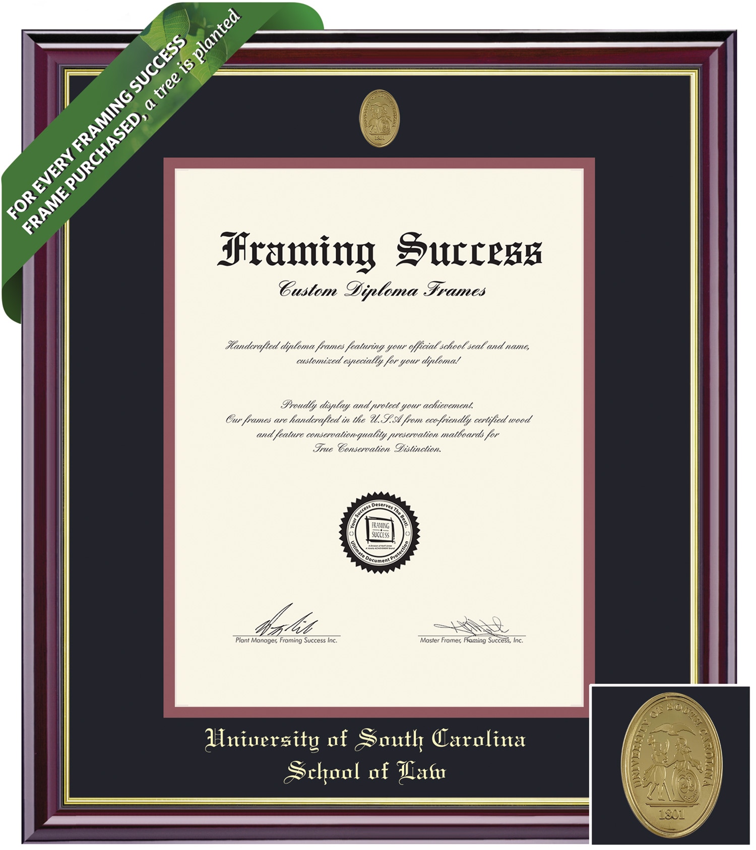 Framing Success 14 x 11 Windsor Gold Medallion Law Diploma Frame