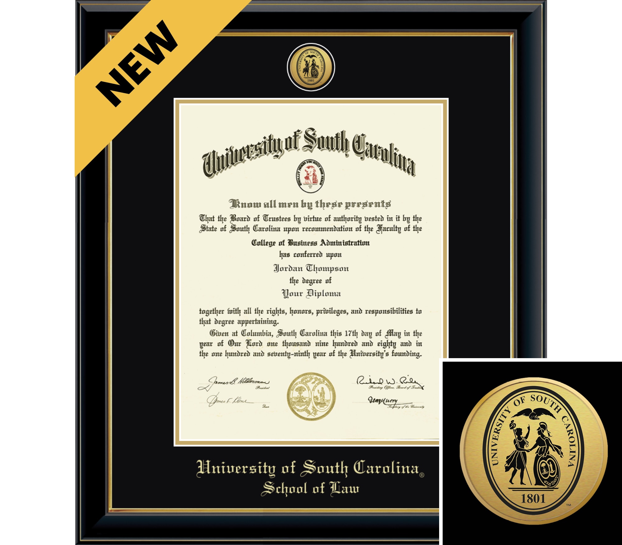 Church Hill Classics Onyx 11x14 Black Diploma Frame