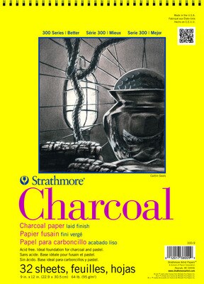 Strathmore Charcoal Paper Pad, 300 Series, 11" x 17", Spiral-Bound