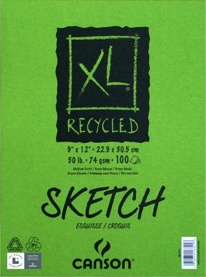 Canson XL Recycled Sketch Pad, 18in x 24in, 50 Sheets