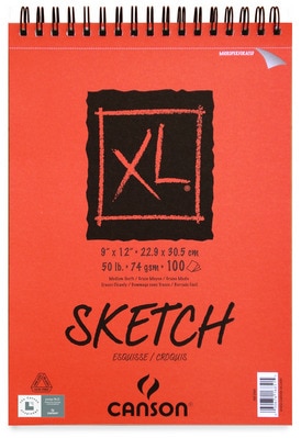 Canson XL Sketch Pad, 9in x 12in, 100 Sheet/Pad