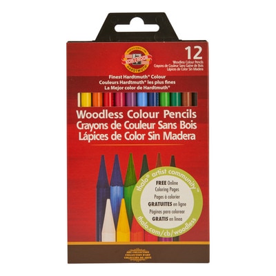 Koh-I-Noor Progresso Woodless Colored Pencil Set, 12-Colors
