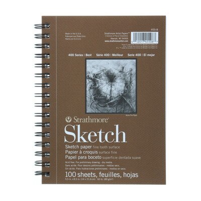 Strathmore Sketch Paper Pad, 400 Series, 5" x 8", 100 Sheets