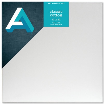 Art Alternatives Classic Cotton Stretched Canvas, Gallery, 1.5" Profile, 12" x 12"