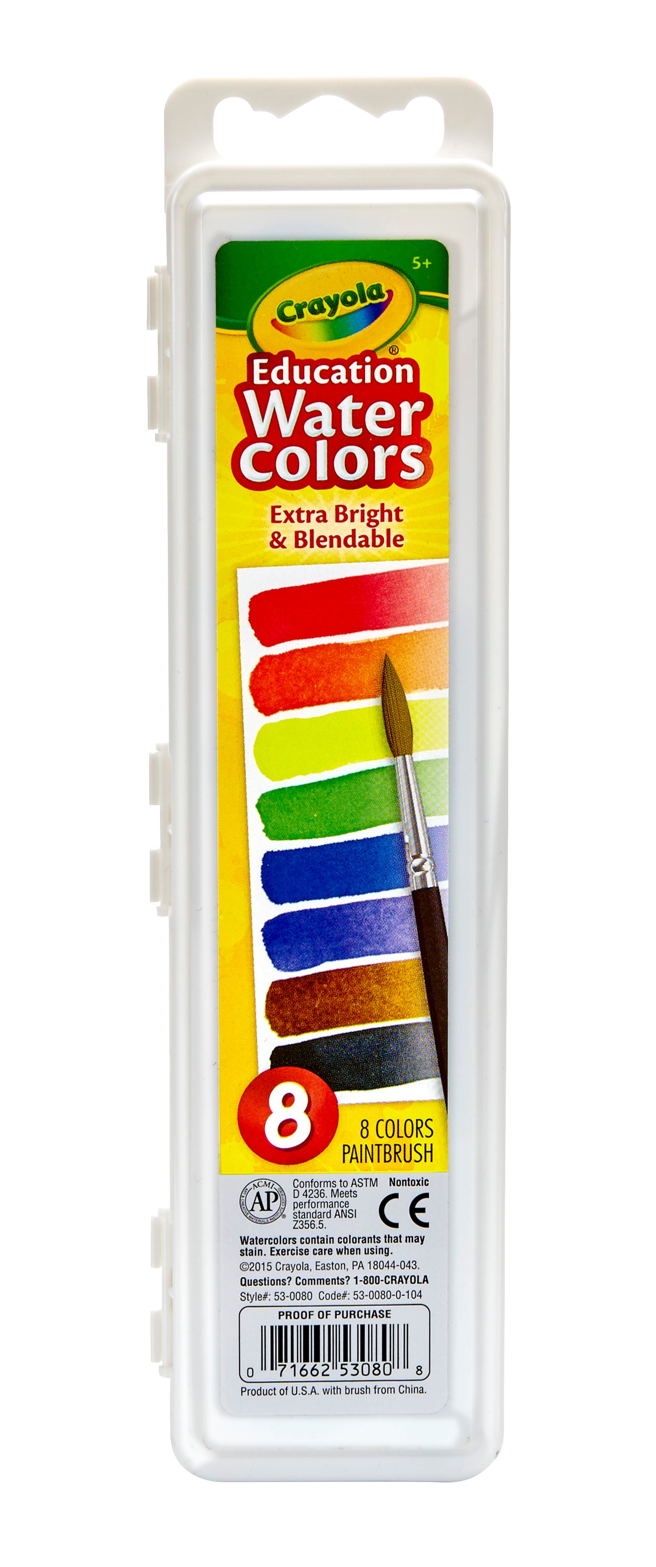 Crayola Educational Watercolor Set, 8-Colors