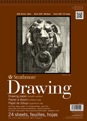 Strathmore Drawing Paper Pad, 400 Series, Smooth Surface, 11" x 14""