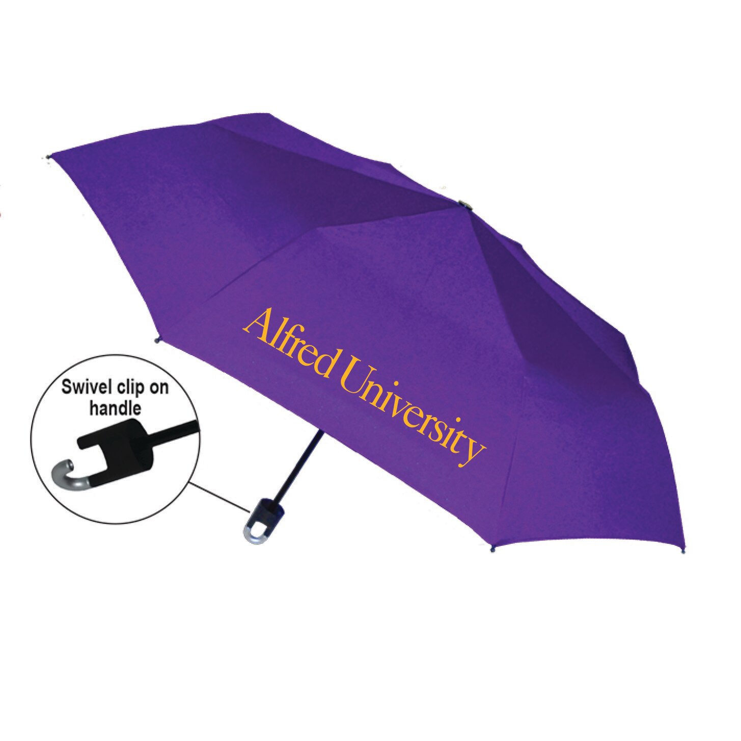 "Storm Clip" Mini Folding Emblematic Solid Umbrella 42" Coverage