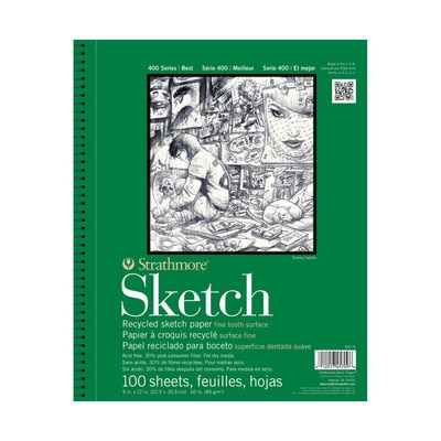 Strathmore Sketch Paper Pad, 400 Series, Recycled 9" x 12", 100 Sheets