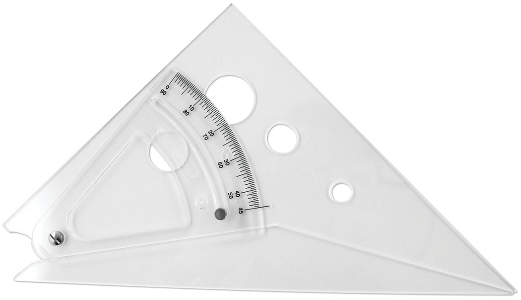 C-Thru Adjustable Triangle, 10", Increments of 1/2  from 0  to 90